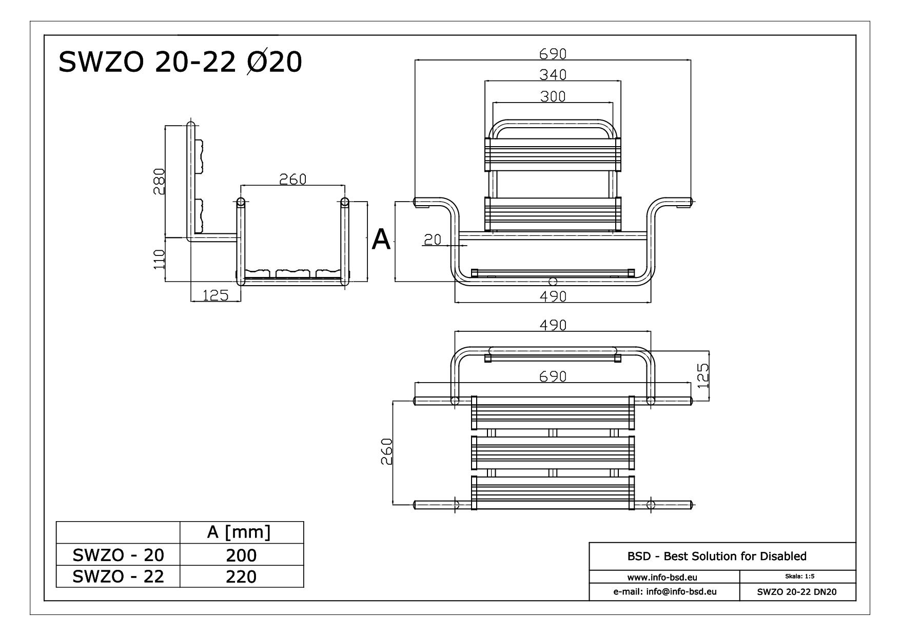 Siedzisko wannowe z oparciem dla niepełnosprawnych SWZO B25