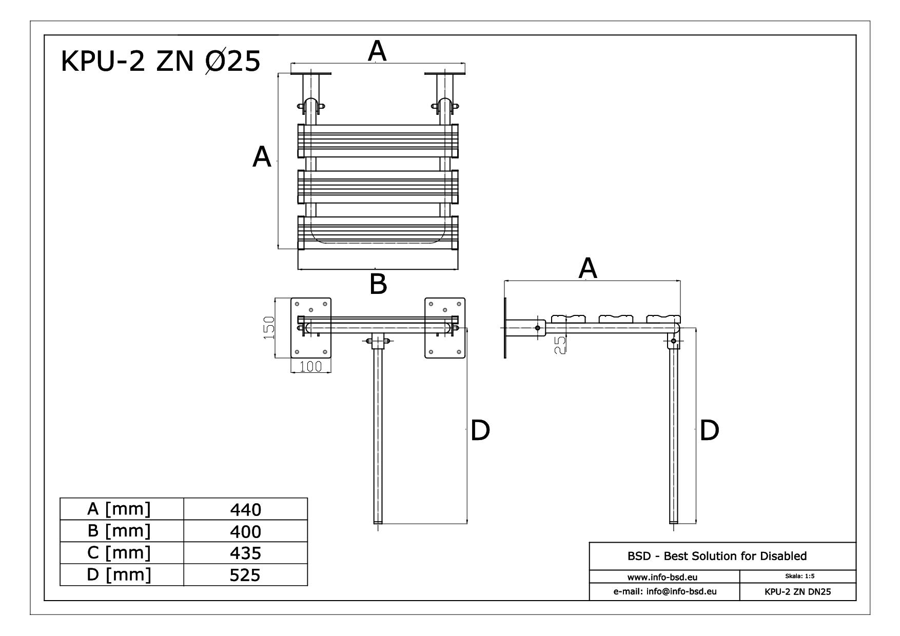  krzesełko prysznicowe dla osób niepełnosprawnych białe z podporą KPU-2 N B25 BSD